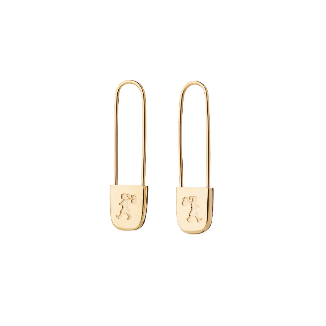 Karen Walker | Runaway Safety Pin | Yellow Gold Plated | Earrings