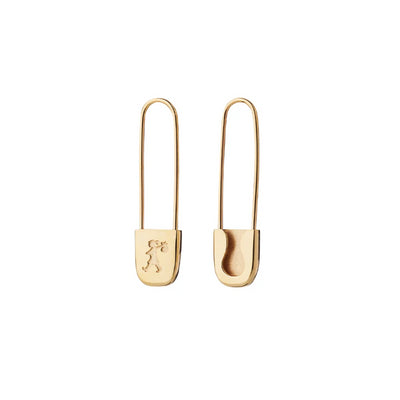 Karen Walker | Runaway Safety Pin | Yellow Gold Plated | Earrings