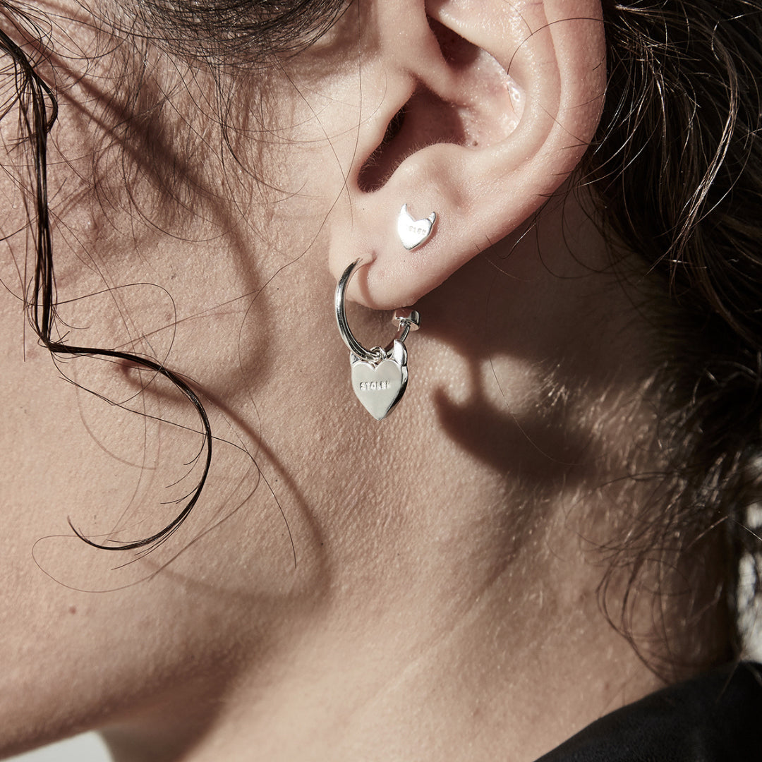 Stolen Girlfriend Club | Sinister Heart | Silver | Sleeper | Earrings