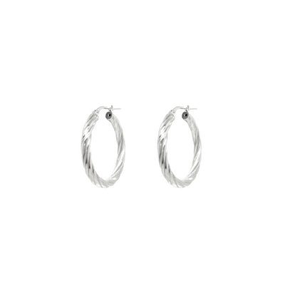 Silver | Twisted Superlight | Hoop | Earrings