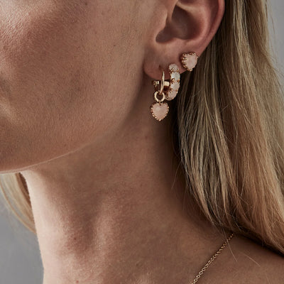 Stolen Girlfriend Club | Love Claw | Rose Quartz | Gold Plated | Earrings