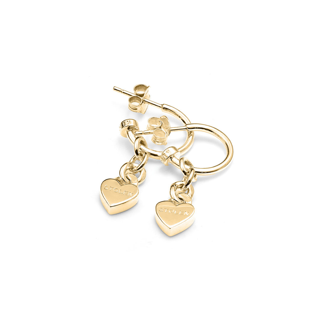 Stolen Girlfriend Club | Heavy Metal Heart | Love Chain Anchor | Gold Plated | Earring