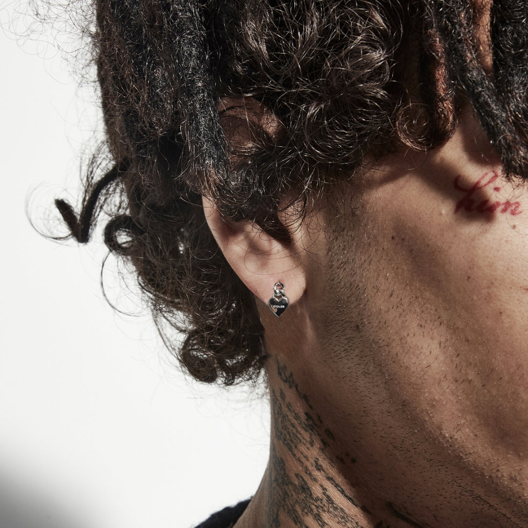 Stolen Girlfriend Club | Heavy Metal Heart | Mini Love Chain | Silver | Earring