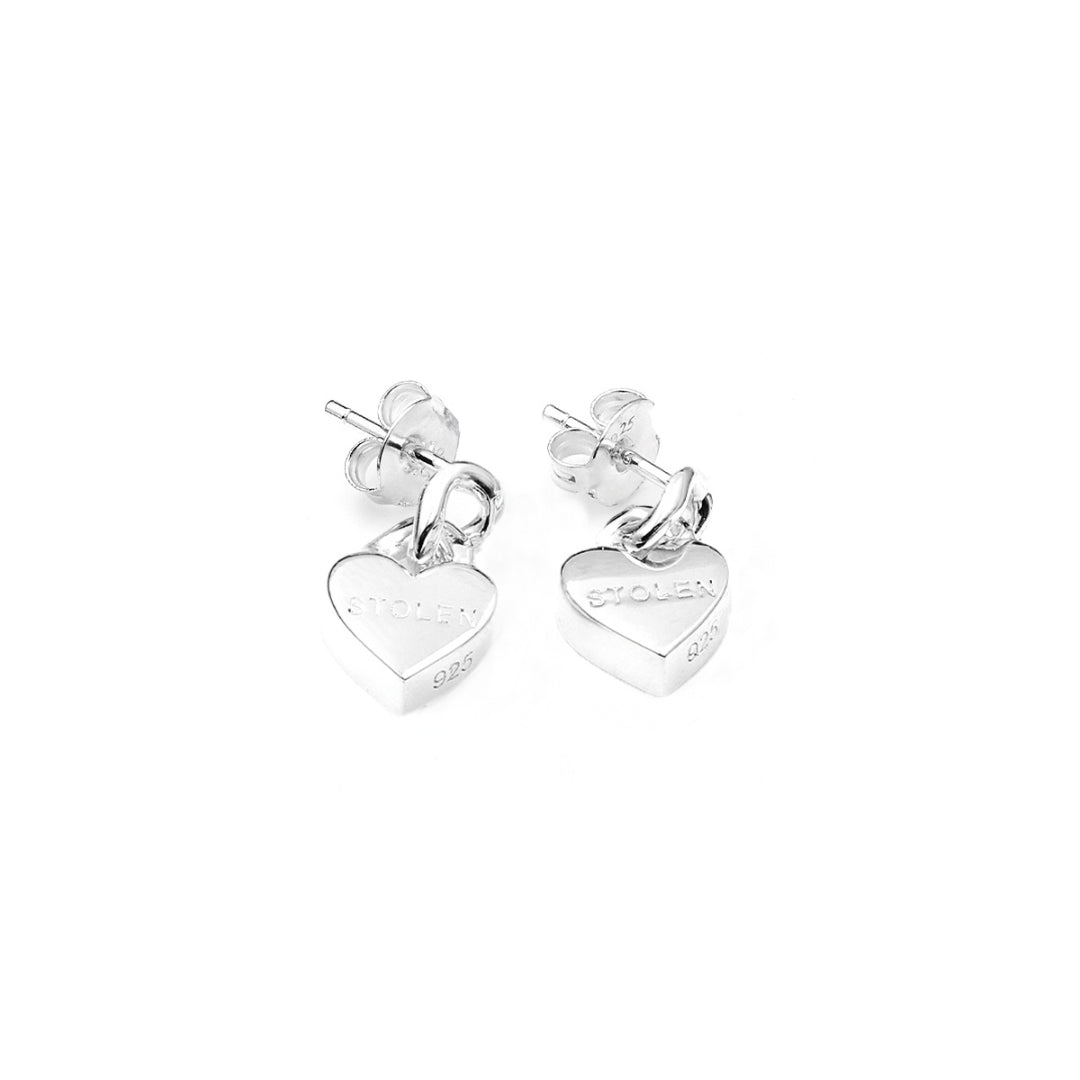 Stolen Girlfriend Club | Heavy Metal Heart | Love Chain | Silver | Earrings
