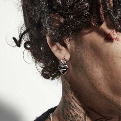 Stolen Girlfriend Club | Heavy Metal Heart | Love Chain | Silver | Earrings