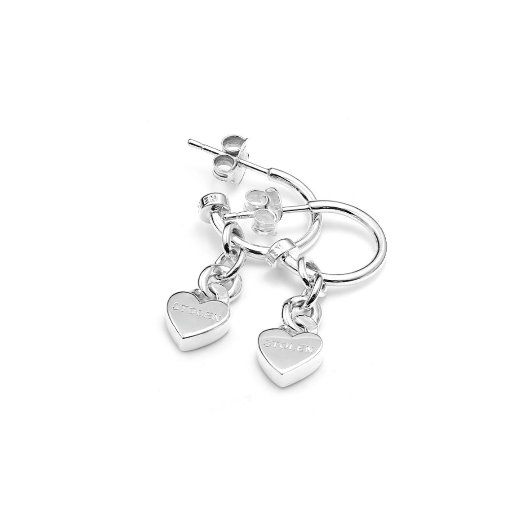 Stolen Girlfriend Club | Heavy Metal Heart | Love Chain Anchor | Silver | Earring