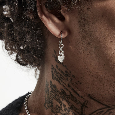 Stolen Girlfriend Club | Heavy Metal Heart | Love Chain Anchor | Silver | Earring