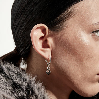 Stolen Girlfriend Club | Heavy Metal Heart | Love Chain Anchor | Silver | Earring