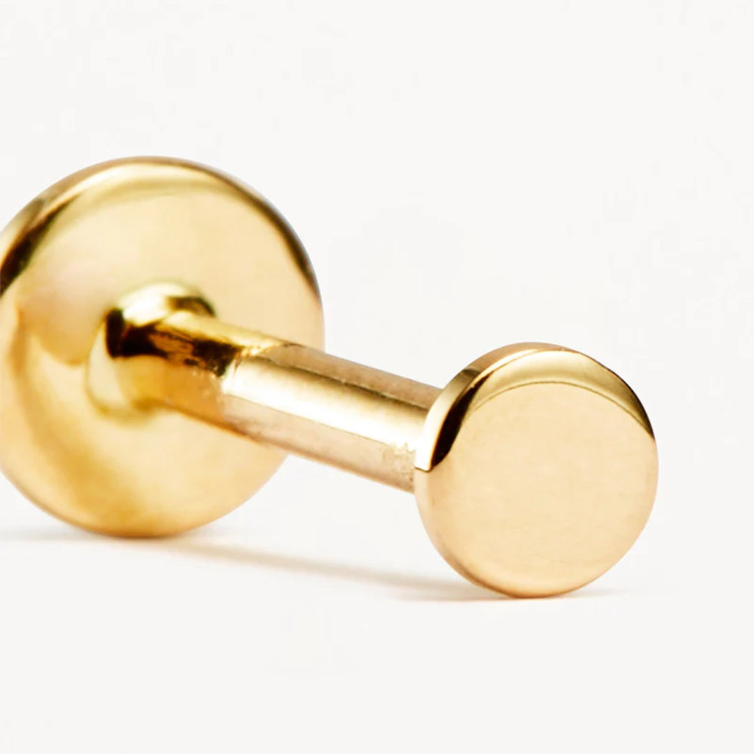 By Charlotte | 14k Solid Gold | Lunar Cartilage | Flatback Earring