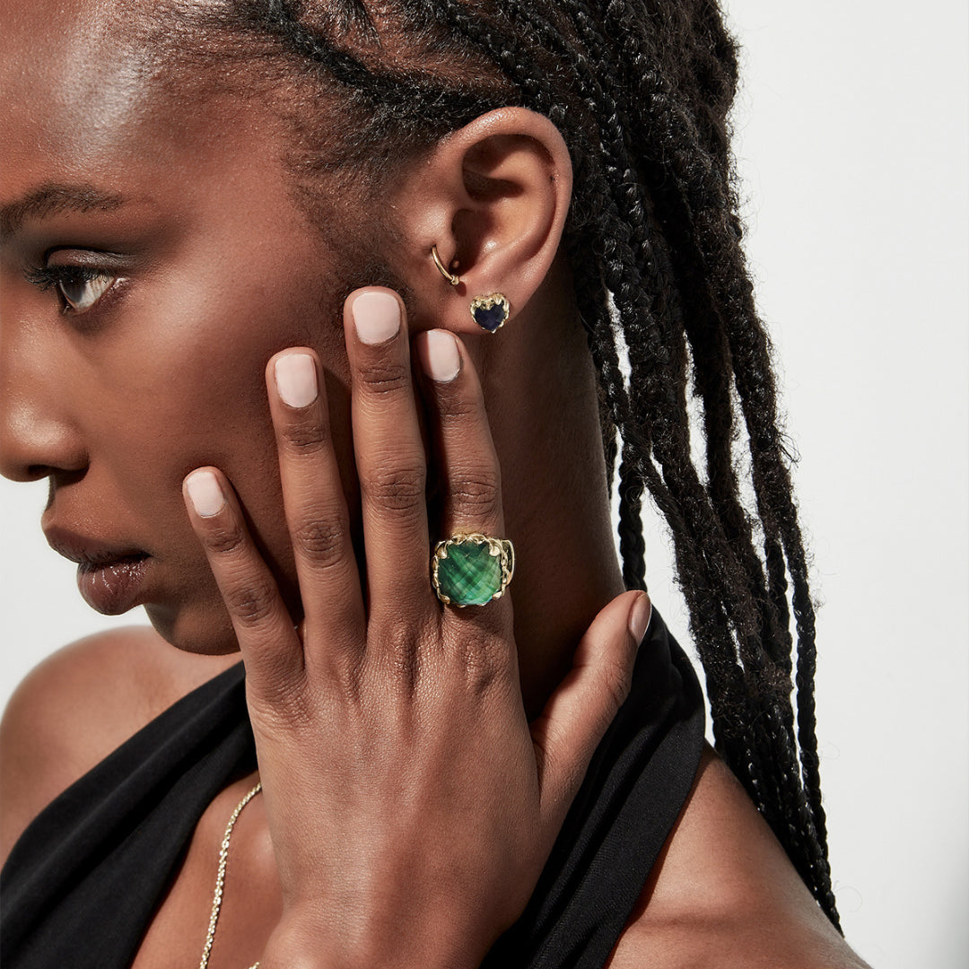 Stolen Girlfriend Club | Love Claw | Moodstone | Gold Plated | Earrings