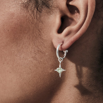 Stolen Girlfriend Club | Precious Punk | Green Amethyst | Anchor Earrings