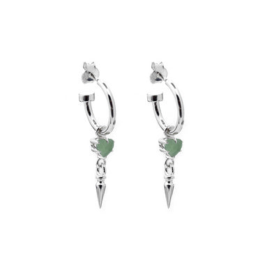 Stolen Girlfriend Club | Precious Spike | Green Amethyst | Anchor Earrings