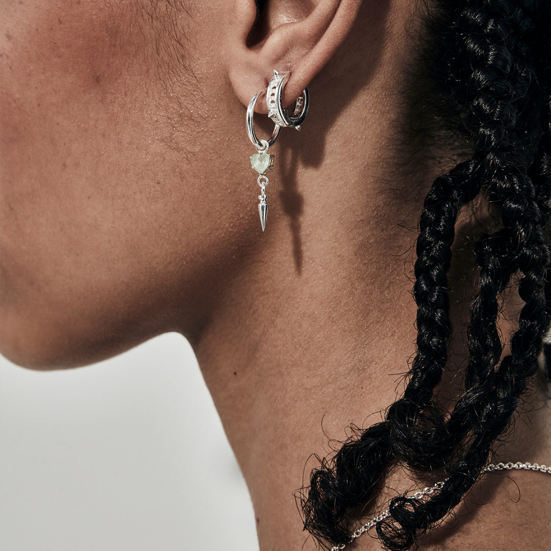 Stolen Girlfriend Club | Precious Spike | Green Amethyst | Anchor Earrings