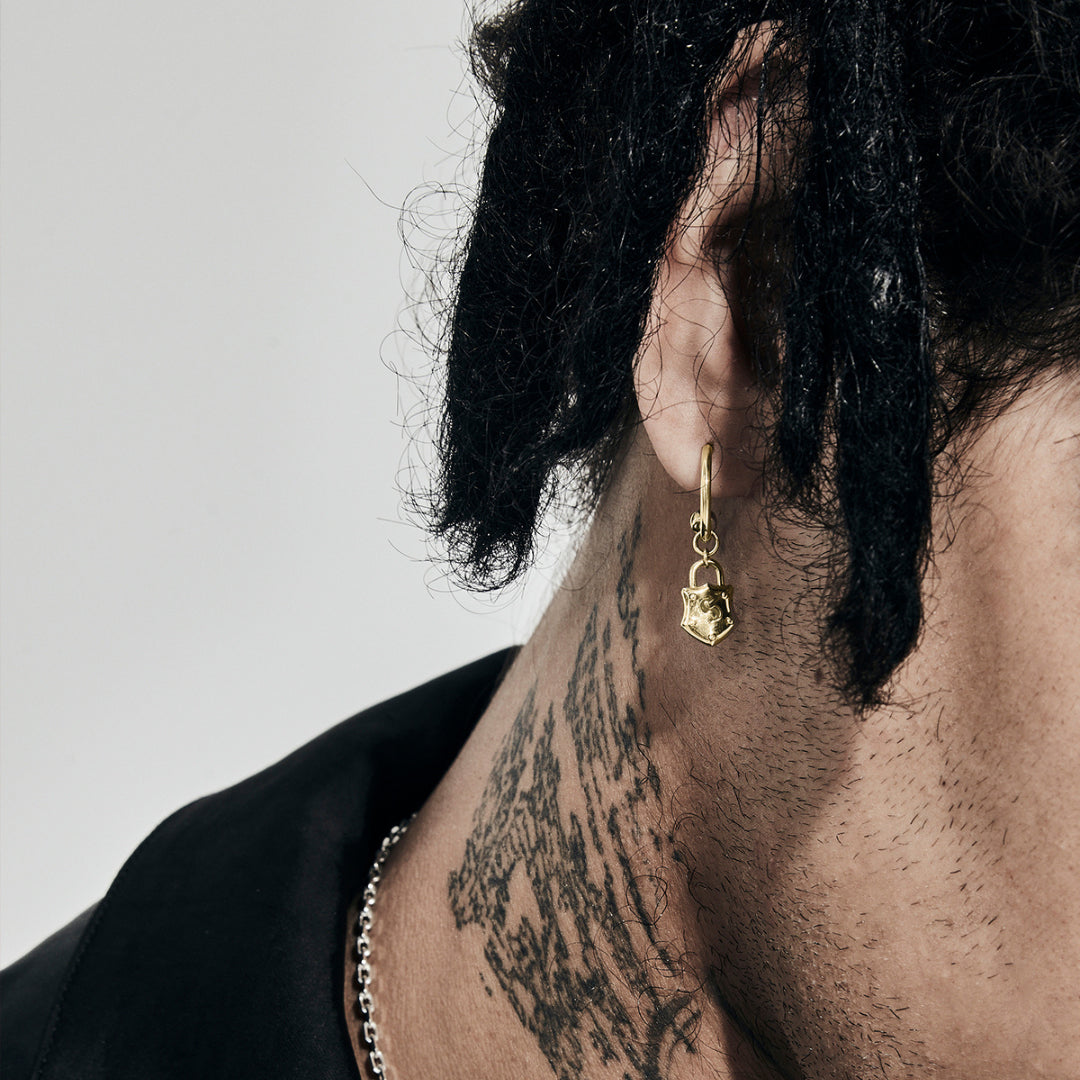 Stolen Girlfriend Club | Shield | Gold Plated | Anchor Earrings