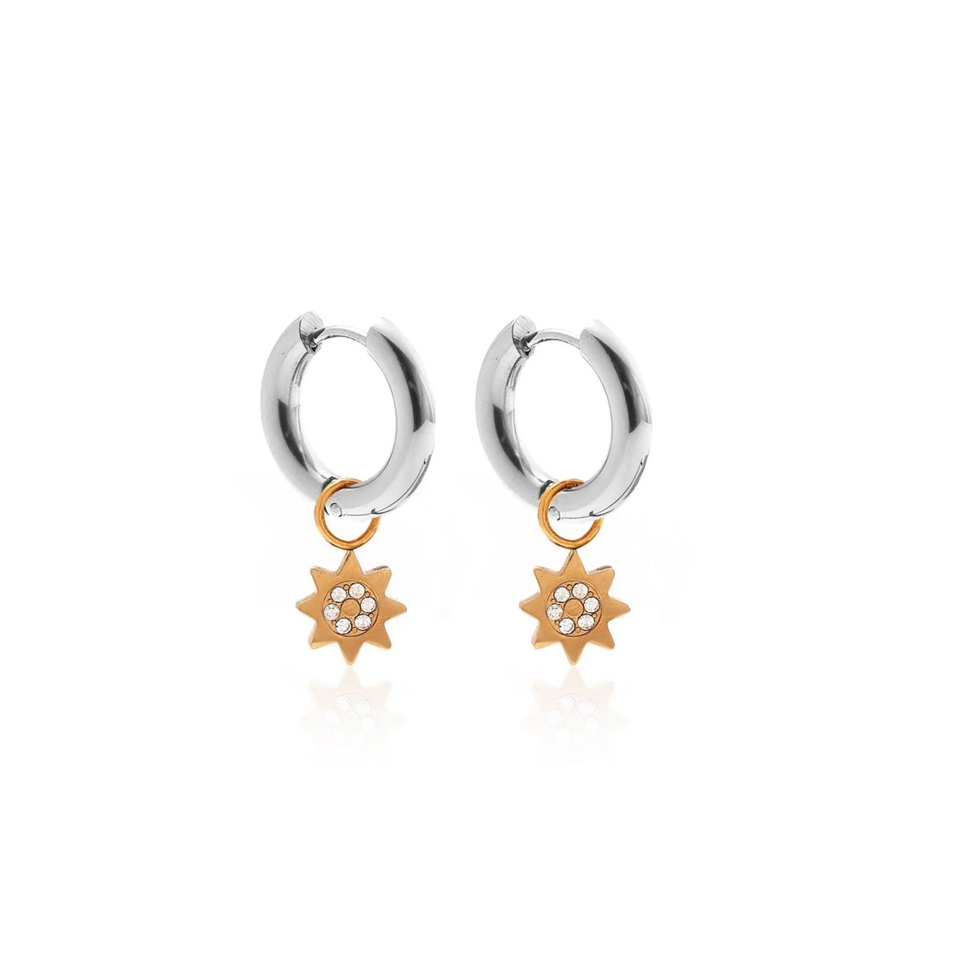 Silk and Steel | Nova | Two Toned | Hoop Earrings