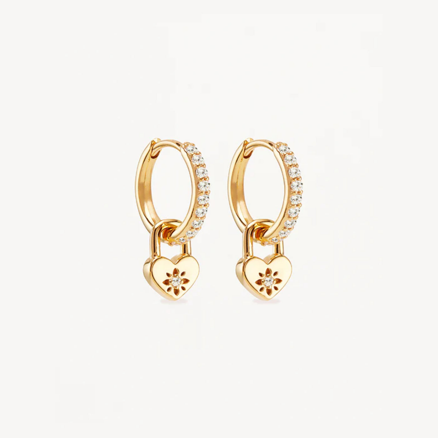 By Charlotte | Love Unlocked Padlock | 18k Gold Plated | Hoops