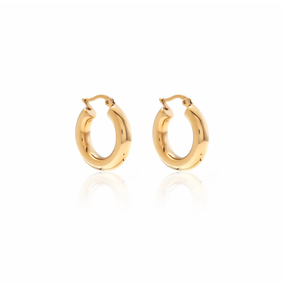 Silk & Steel Halo Hollow Hoop Earring YGP