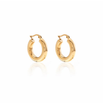 Silk & Steel Halo Hollow Hoop Earring YGP