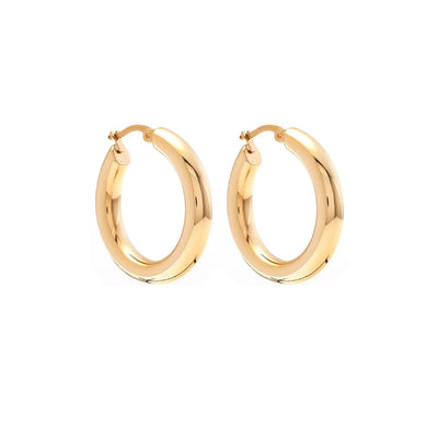 Silk & Steel Halo Hoop Earrings Large Gold