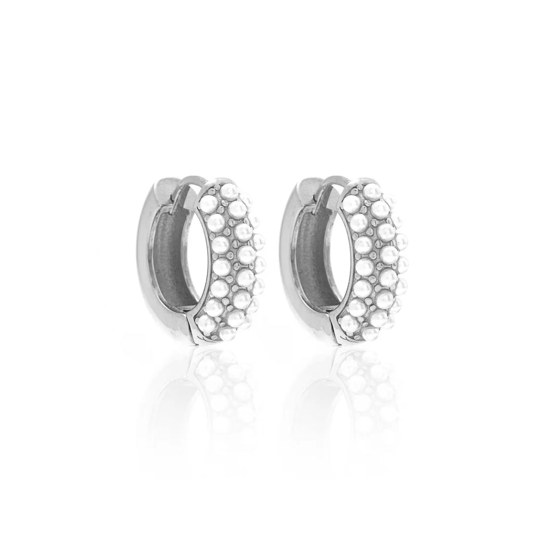 Silk and Steel | Earrings | Hoops | Pearl