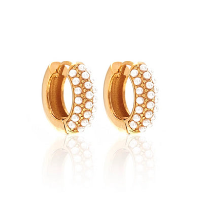 Silk and Steel | Earrings | Hoops | Pearl | YGP