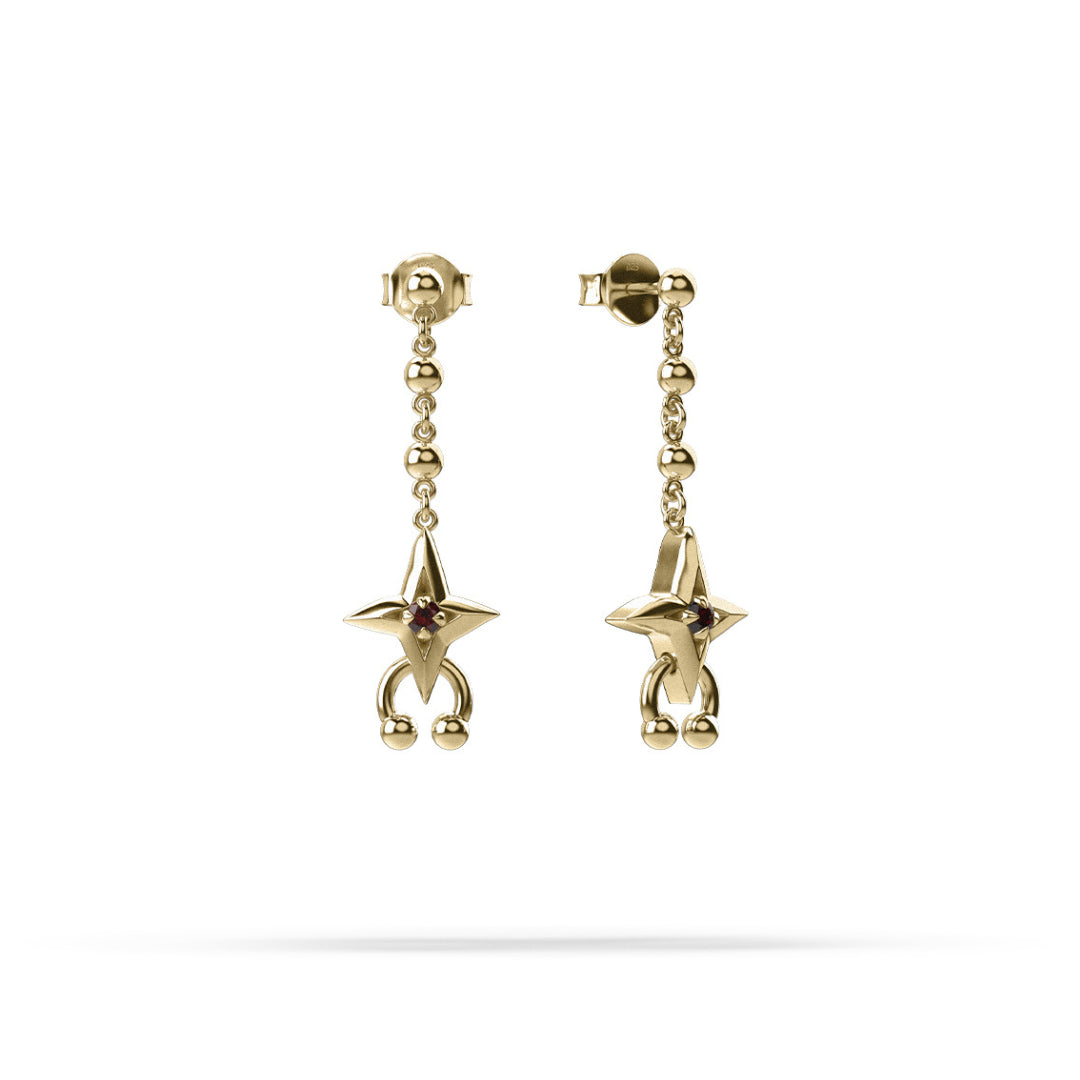 Stolen Girlfriends Club | Garnet Cosmic Punk Drop Earrings | YGP