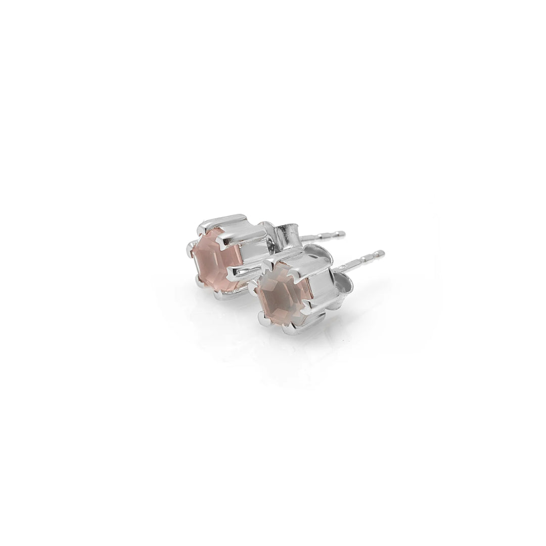 Silk & Steel | Harmony Rose Quartz Stud Earrings | Stg