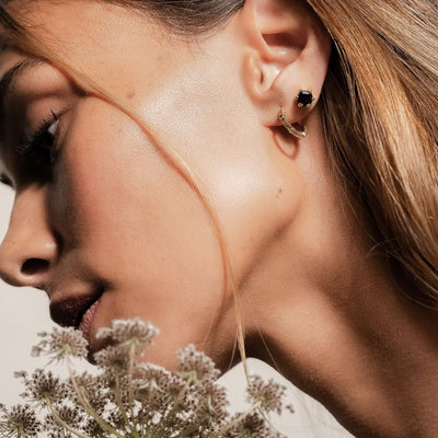 Silk & Steel | Harmony Black Spinel Stud Earrings | Stg