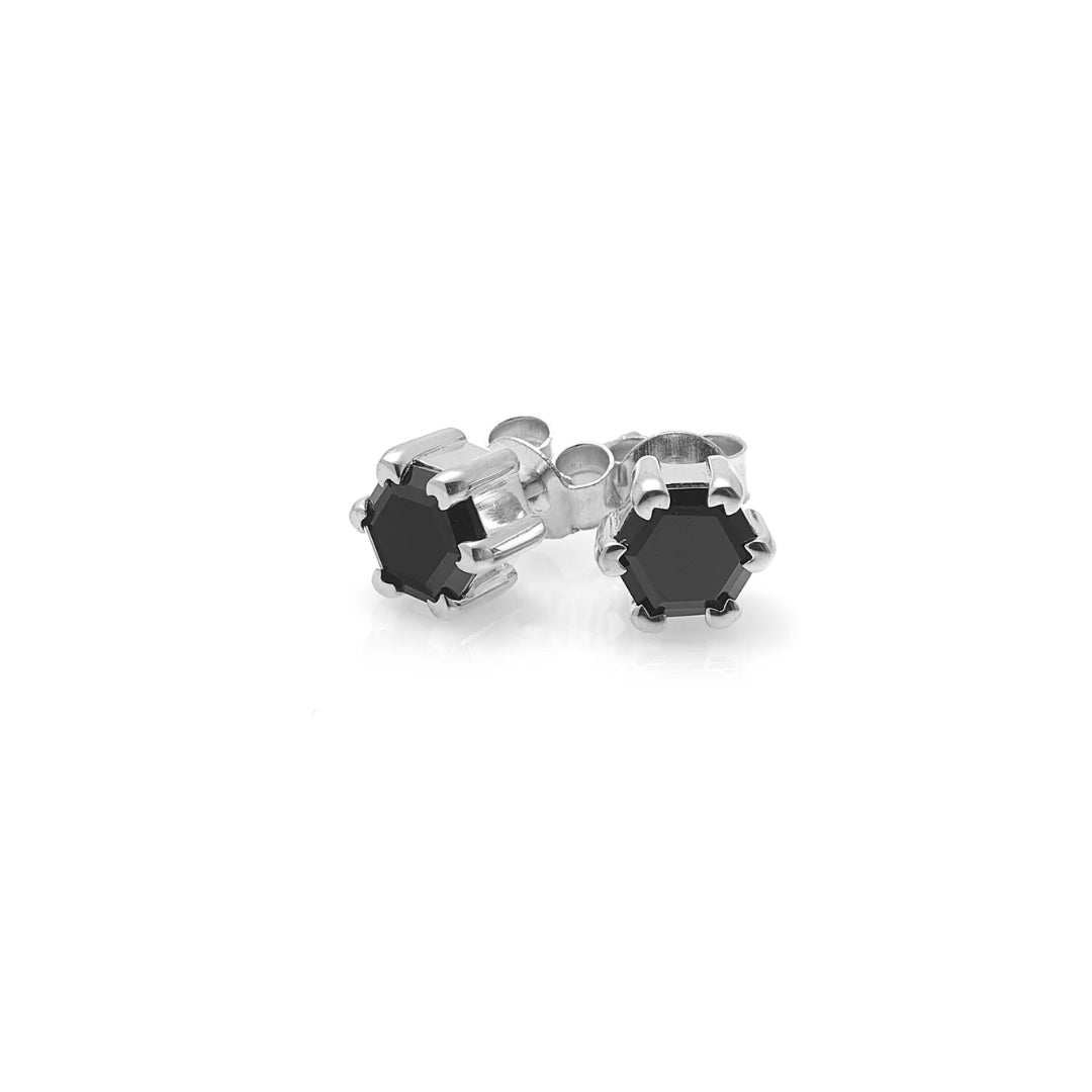 Silk & Steel | Harmony Black Spinel Stud Earrings | Stg