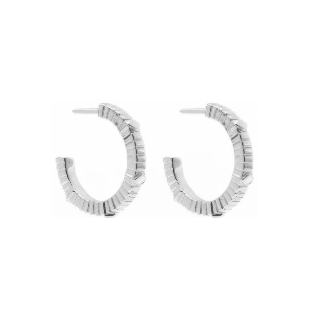 Silk & Steel Unity Hoop Earrings Silver