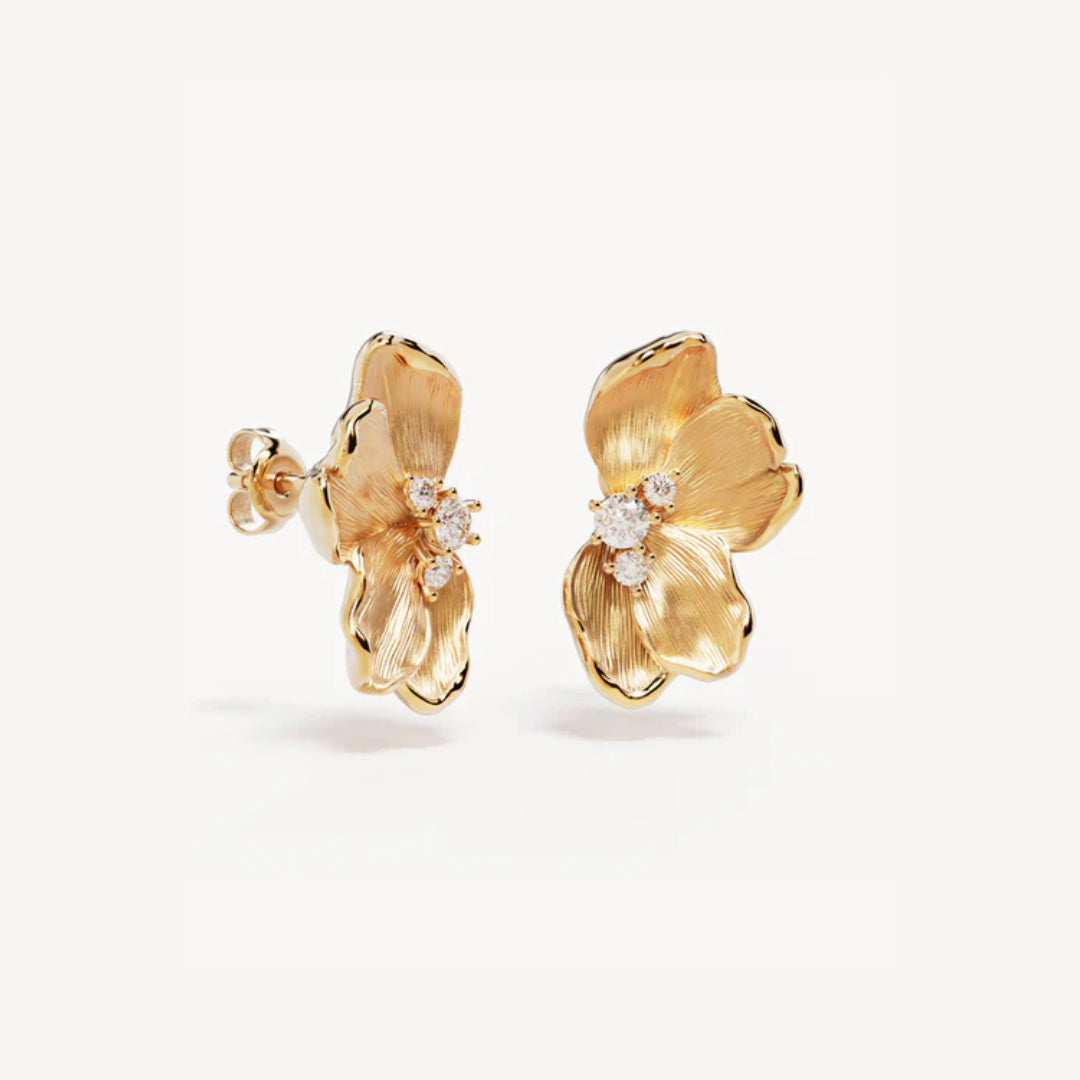 By Charlotte Serene Lotus Statement Earrings | 18k Gold Plated