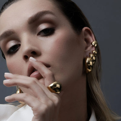 Silk & Steel Dynamic Medium Hoop Earrings Silver