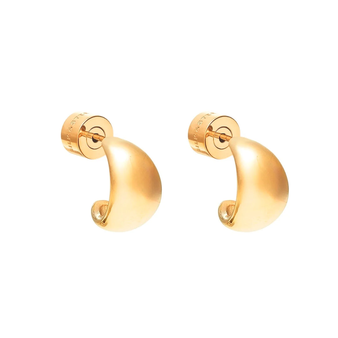 Silk & Steel Dynamic Small Hoop Earrings Gold