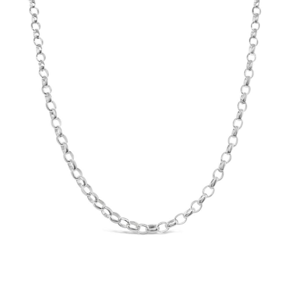 Omnia Sterling Silver Oval Belcher Chain - 45cm