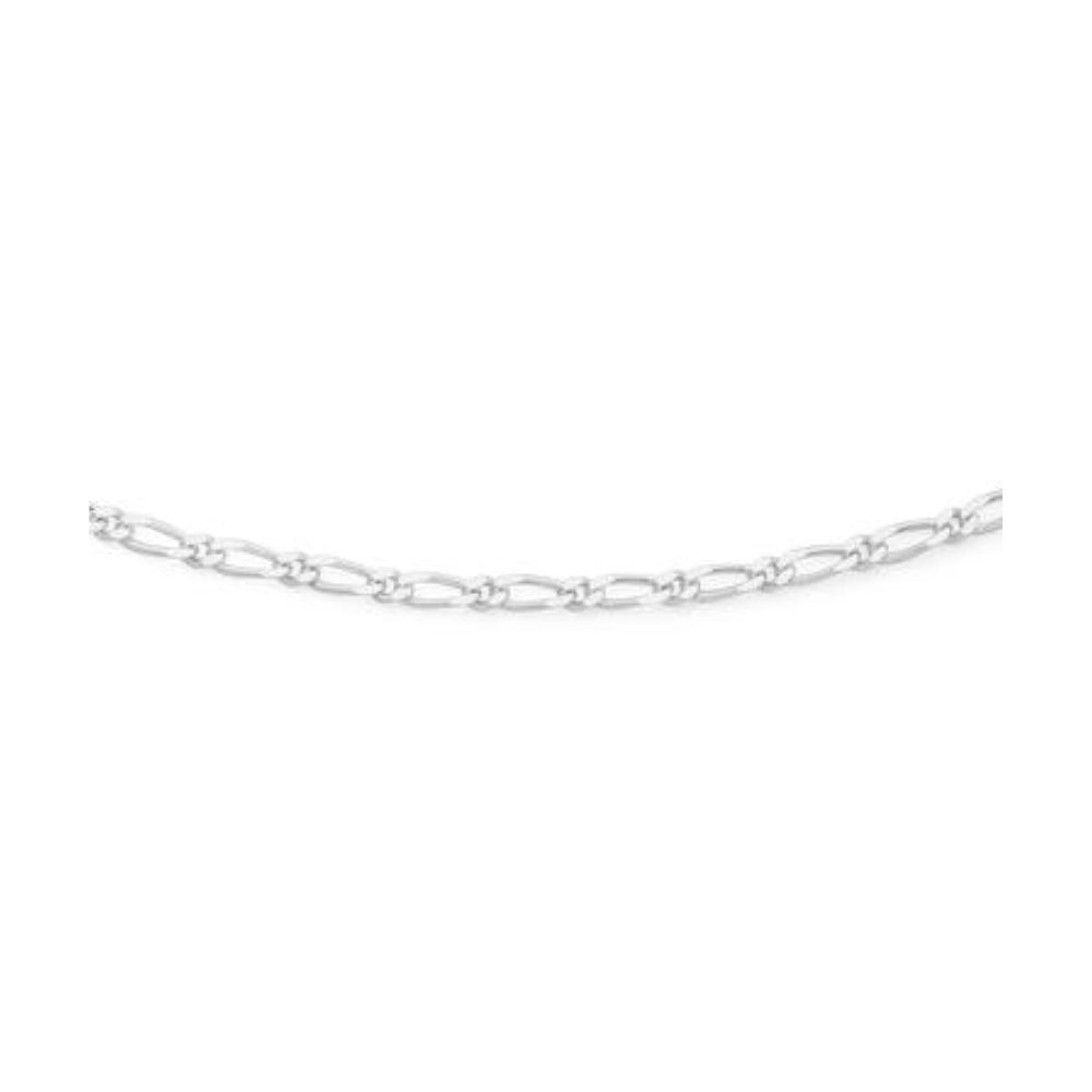 Omnia Sterling Silver 1:1 Diamond Cut Figaro Chain 50cm