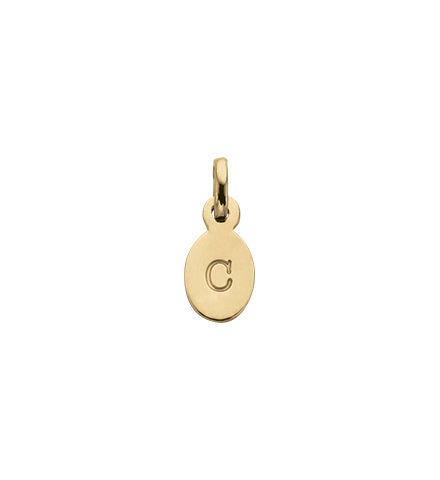 Kirstin Ash Oval Initial 'C' in Gold Vermeil