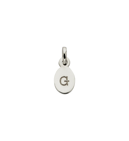 Kirstin Ash Oval Initial 'G' in Silver