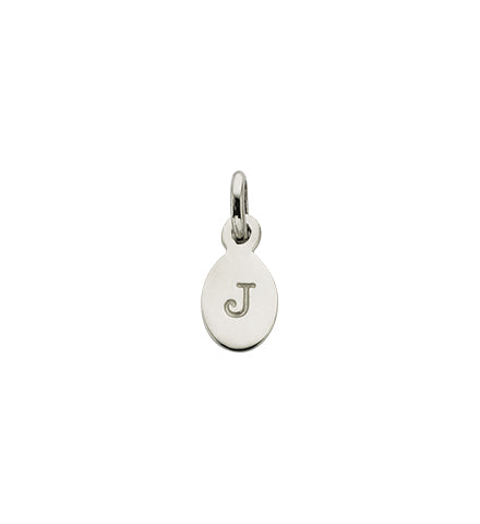 Kirstin Ash Oval Initial (J) in Silver