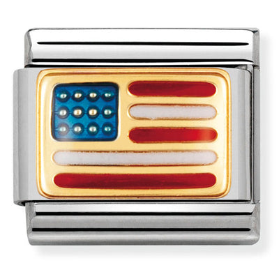Nomination | Link | Charm Bracelet | Enamel | 18k Yellow Gold | Travel