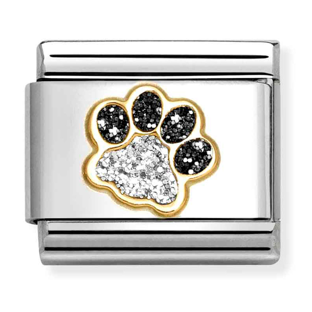 Nomination | Glitter Paw Print in 18K Gold