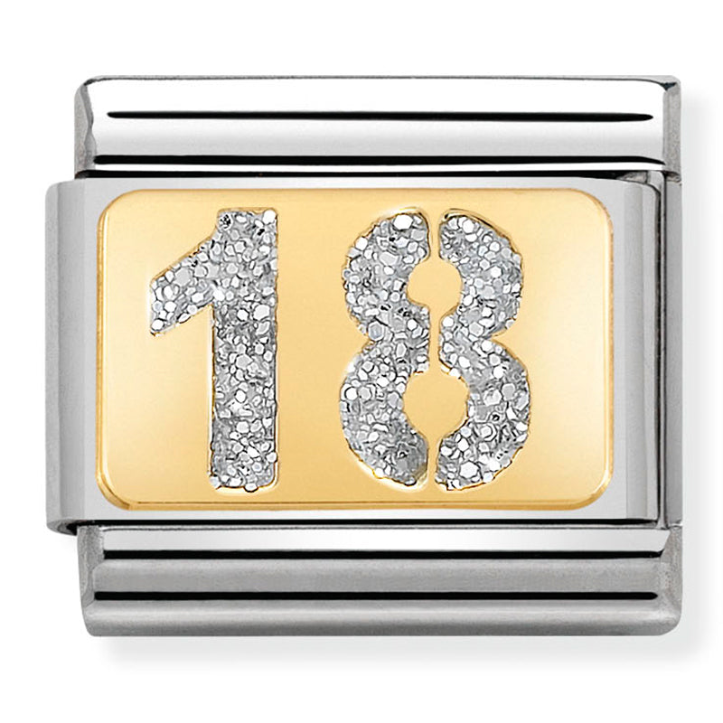 Nomination | Glitter Number 18 in 18K Gold
