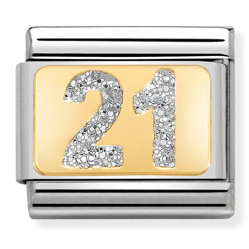 Nomination | Glitter Number 21 in 18K Gold