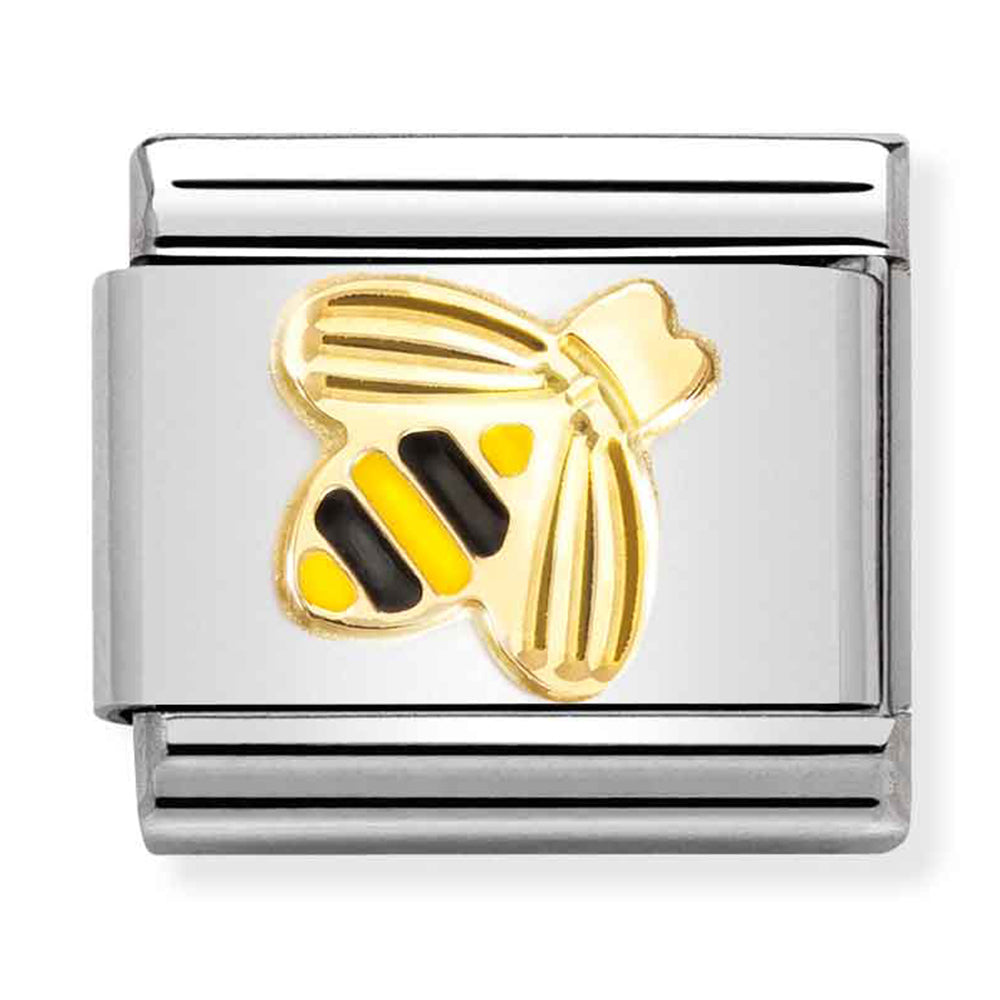 Nomination | Etched Yellow and Black Bee in 18K Gold