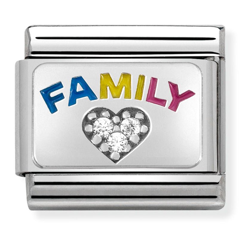 Nomination | Family with Cubic Ziconia Heart in Silver