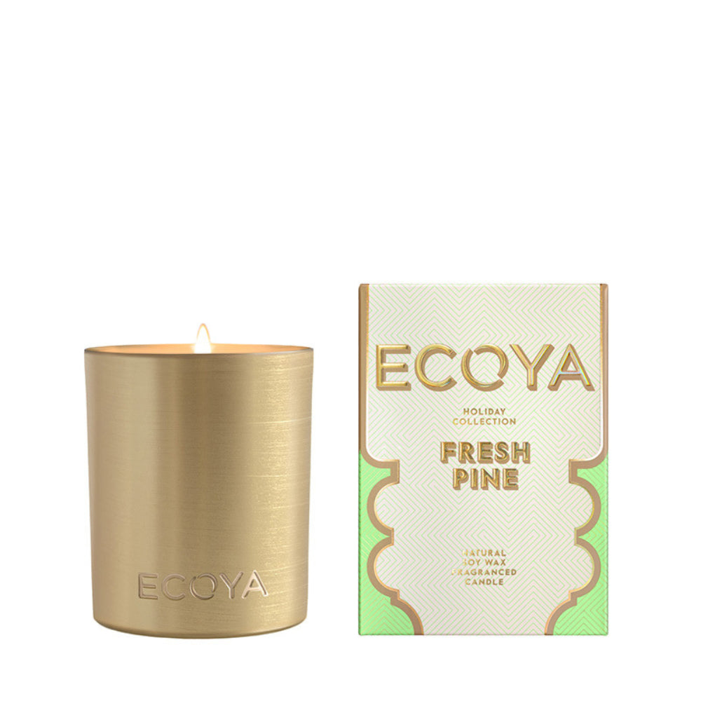 Ecoya Fresh Pine Goldie Candle Holiday Collection