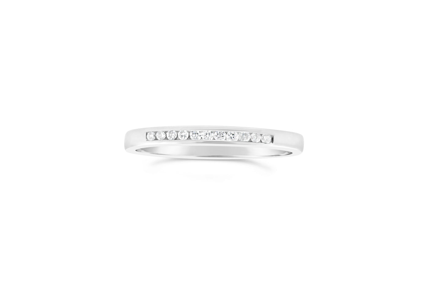 9ct White Gold Channel Set Diamond Band Ring