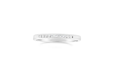 9ct White Gold Channel Set Diamond Band Ring