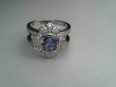 9ct Tanzanite & Diamond Vintage Ring