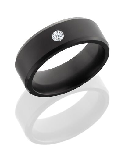 SAMPLE ONLY - ENQUIRE TO ORDER Elysium Ares Beveled Polished Diamond Set Ring Size 9.5 (S1/2)