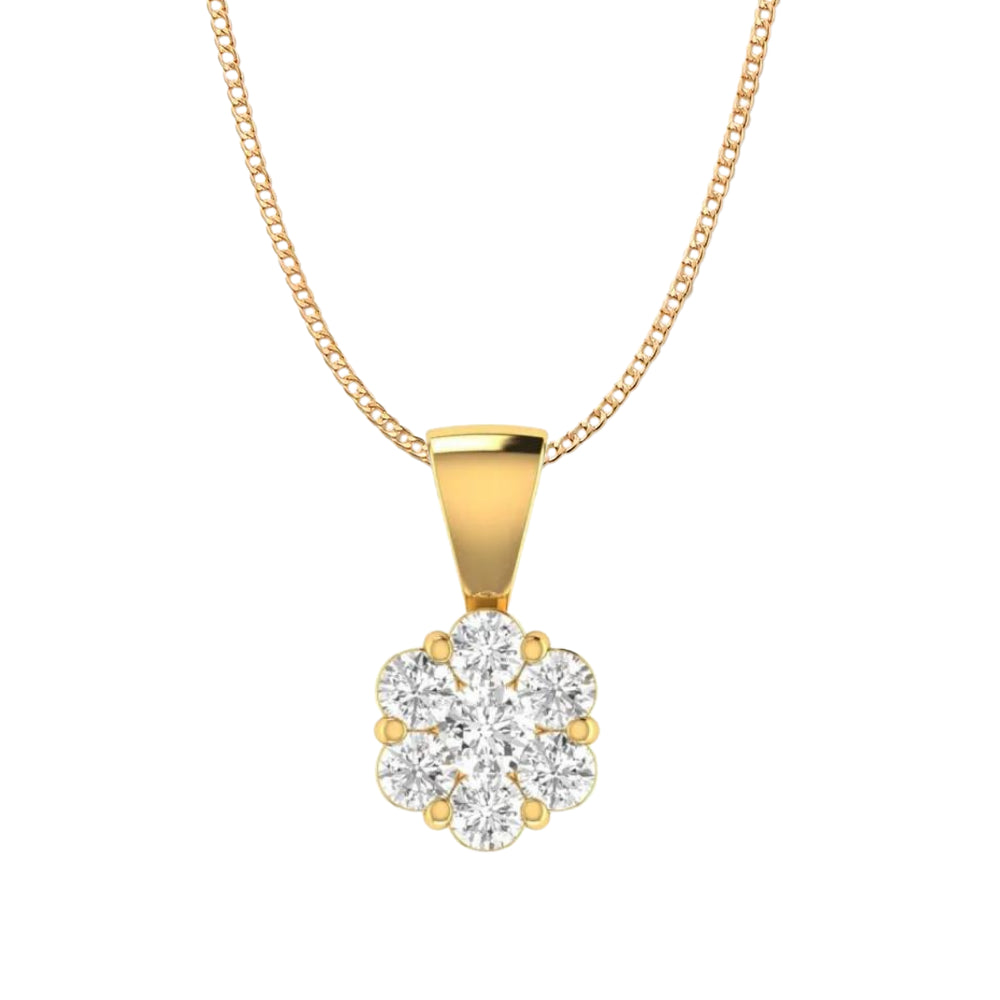 9k Diamond Cluster Necklace